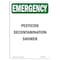 Signmission OSHA EMERGENCY, 10" Height, Plastic, 10" H, Prtrait, Pesticide Decontamination Shower OS-EM-P-710-V-10523 - alternate 1